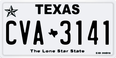 TX license plate CVA3141