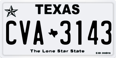 TX license plate CVA3143