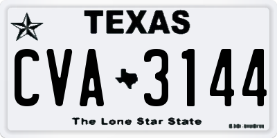 TX license plate CVA3144