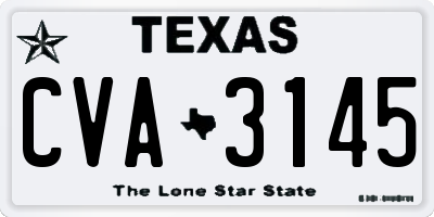 TX license plate CVA3145