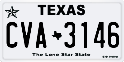TX license plate CVA3146