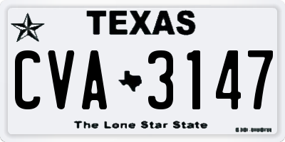 TX license plate CVA3147