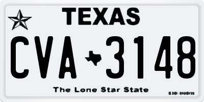 TX license plate CVA3148