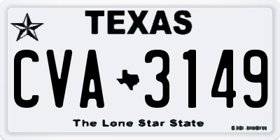 TX license plate CVA3149