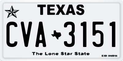 TX license plate CVA3151