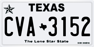 TX license plate CVA3152