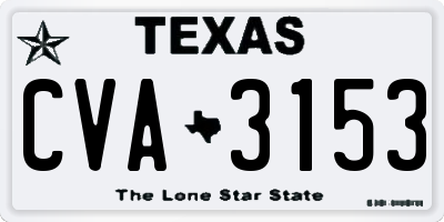 TX license plate CVA3153
