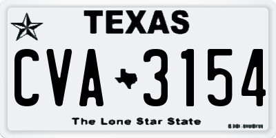 TX license plate CVA3154