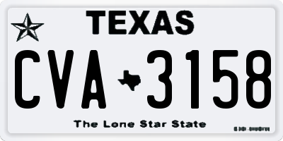 TX license plate CVA3158