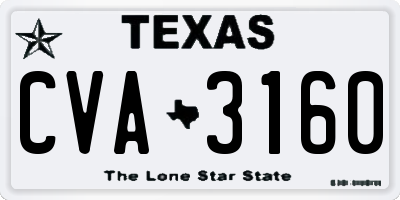 TX license plate CVA3160