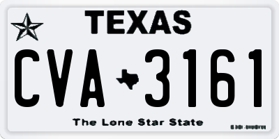 TX license plate CVA3161