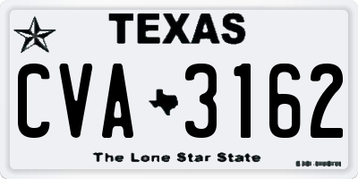 TX license plate CVA3162