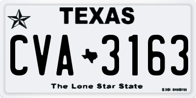 TX license plate CVA3163