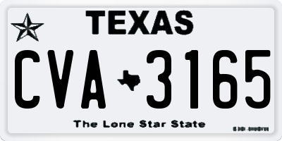 TX license plate CVA3165