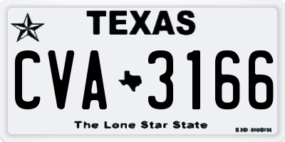 TX license plate CVA3166
