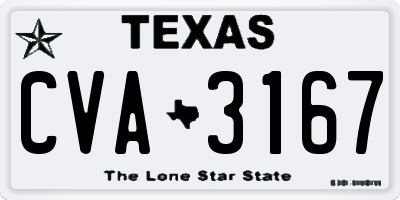 TX license plate CVA3167