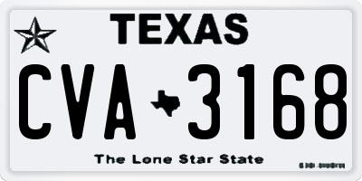 TX license plate CVA3168