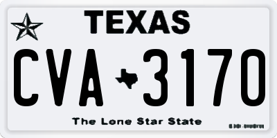 TX license plate CVA3170