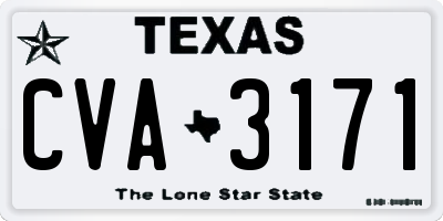 TX license plate CVA3171