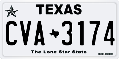 TX license plate CVA3174