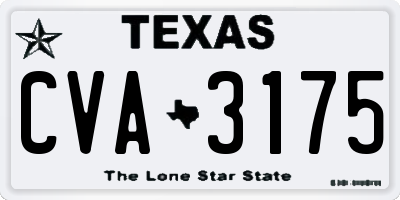 TX license plate CVA3175