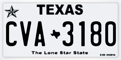 TX license plate CVA3180