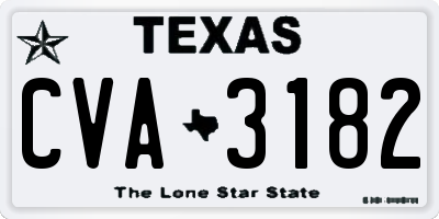 TX license plate CVA3182