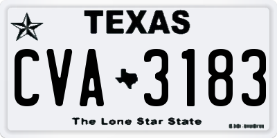 TX license plate CVA3183