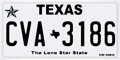 TX license plate CVA3186