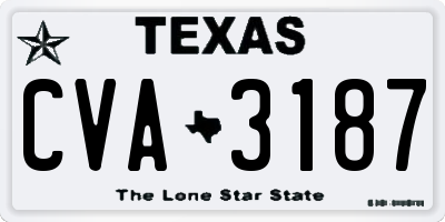TX license plate CVA3187