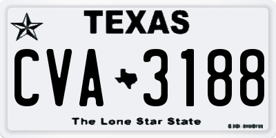 TX license plate CVA3188
