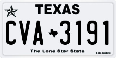 TX license plate CVA3191