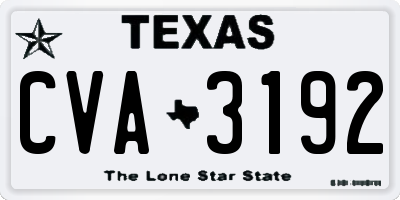 TX license plate CVA3192