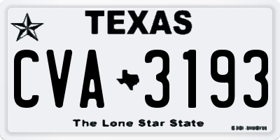 TX license plate CVA3193