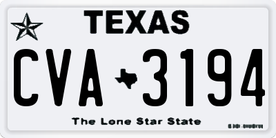 TX license plate CVA3194