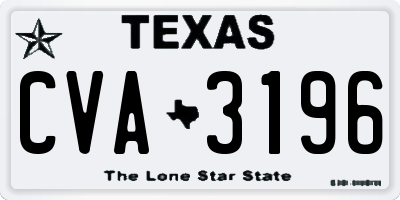 TX license plate CVA3196