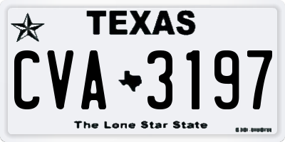 TX license plate CVA3197