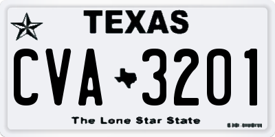 TX license plate CVA3201