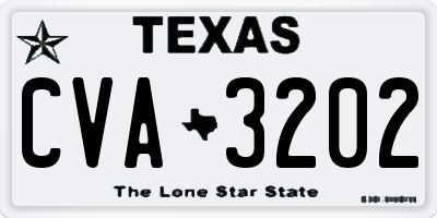 TX license plate CVA3202