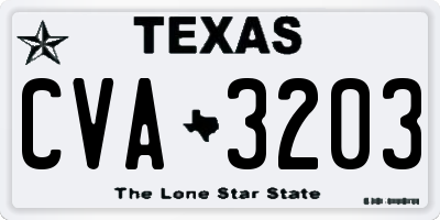 TX license plate CVA3203