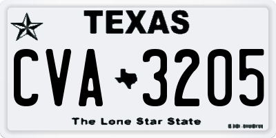 TX license plate CVA3205