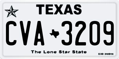TX license plate CVA3209