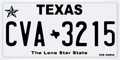 TX license plate CVA3215