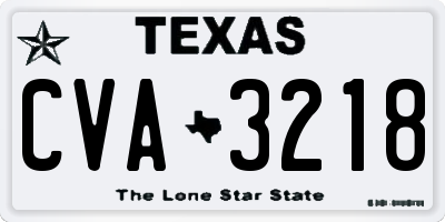 TX license plate CVA3218
