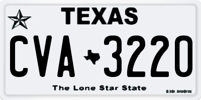 TX license plate CVA3220