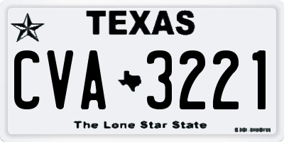 TX license plate CVA3221