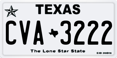 TX license plate CVA3222