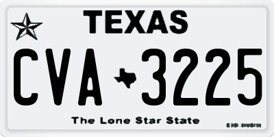 TX license plate CVA3225