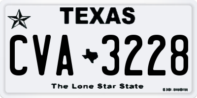 TX license plate CVA3228