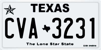 TX license plate CVA3231